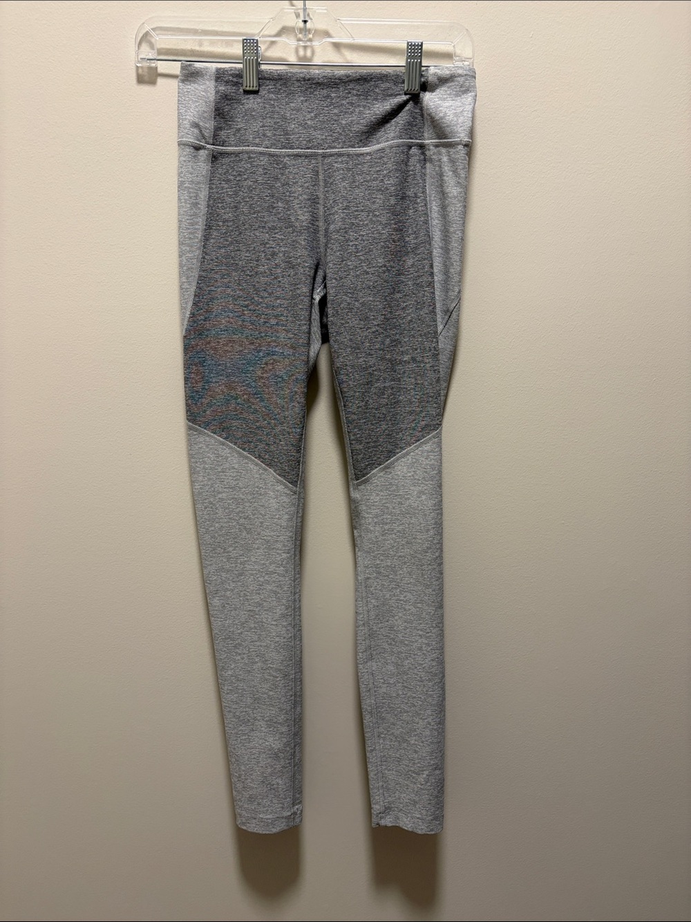 Outdoor Voices Women Gray Colorblock Active Athletic 3/4 Warm up Leggings Size S